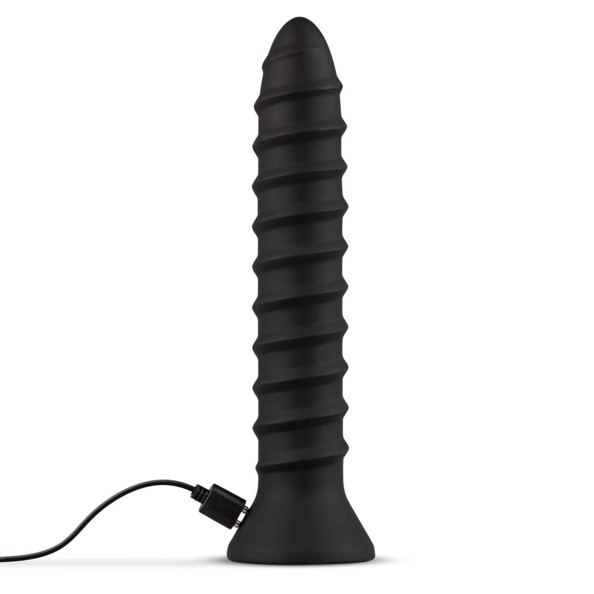Schwarzer Plug Anal-Vibrator mit Druckknopf-Bedienung am Griff
