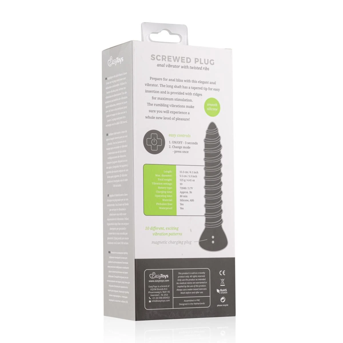 Spiraliger Plug Anal-Vibrator von Toys Anal Collection in Schwarz