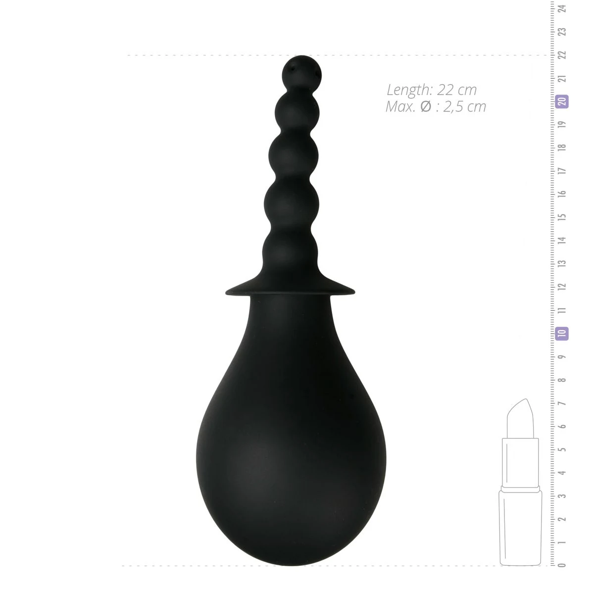 Flexible Silikon-Analdusche in Schwarz, geeignet für Unisex