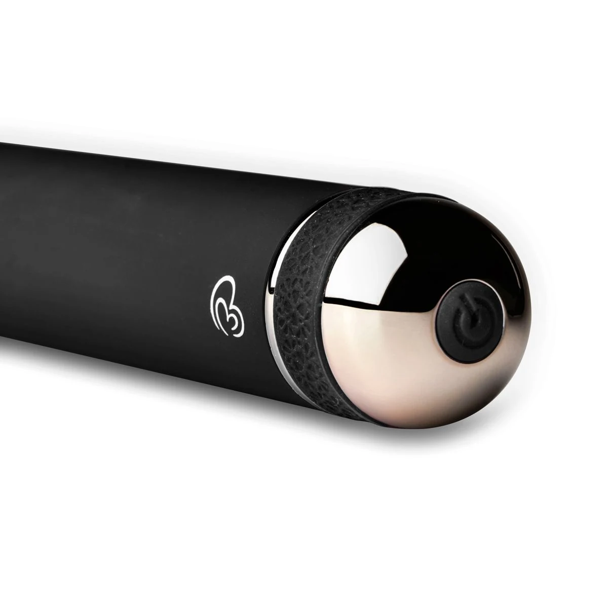 Schwarzer Vibrator von Toys Vibe Collection mit Druckknopf an der Unterseite