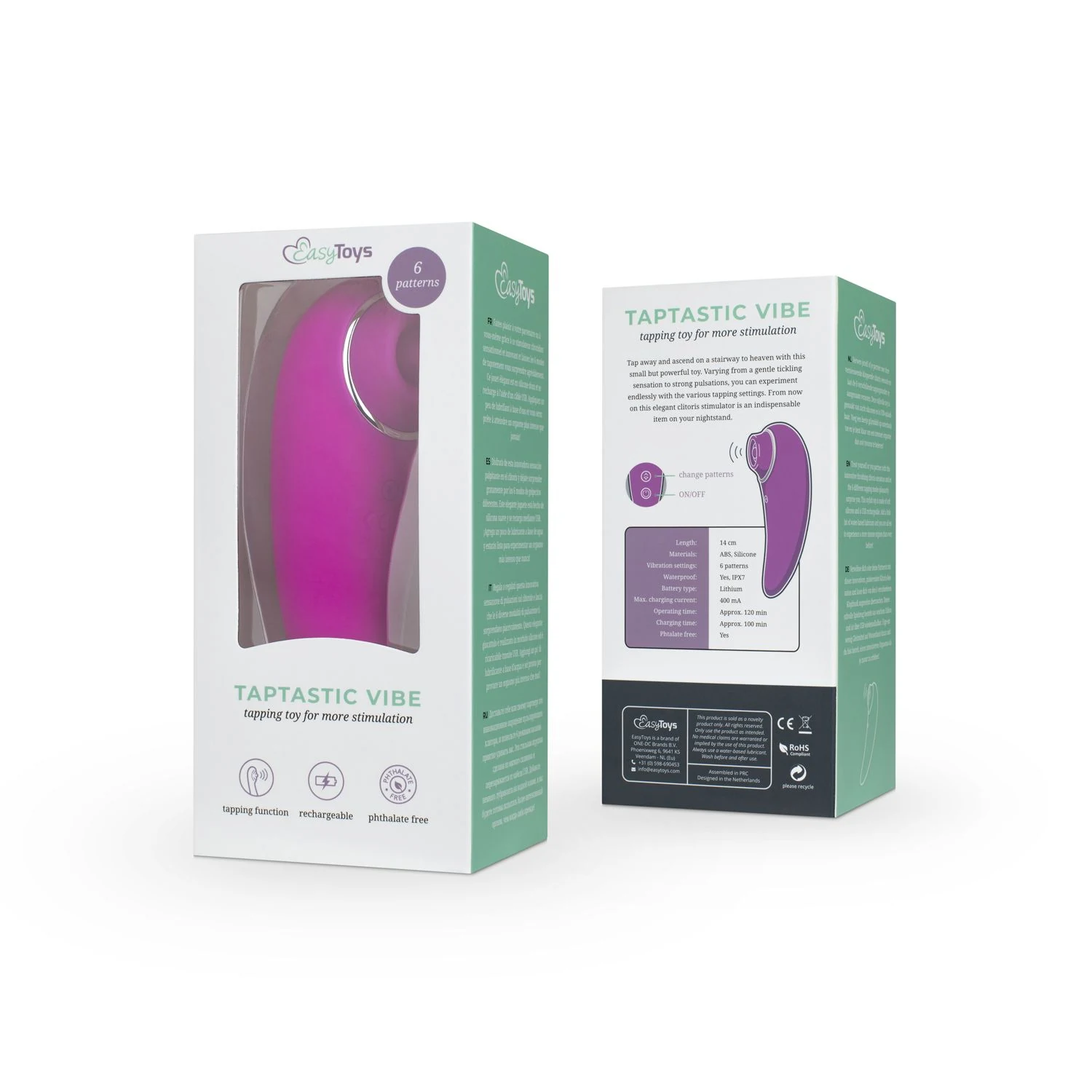 Lila Klitorisstimulator mit innovativem Design und Druckknopf-Bedienung