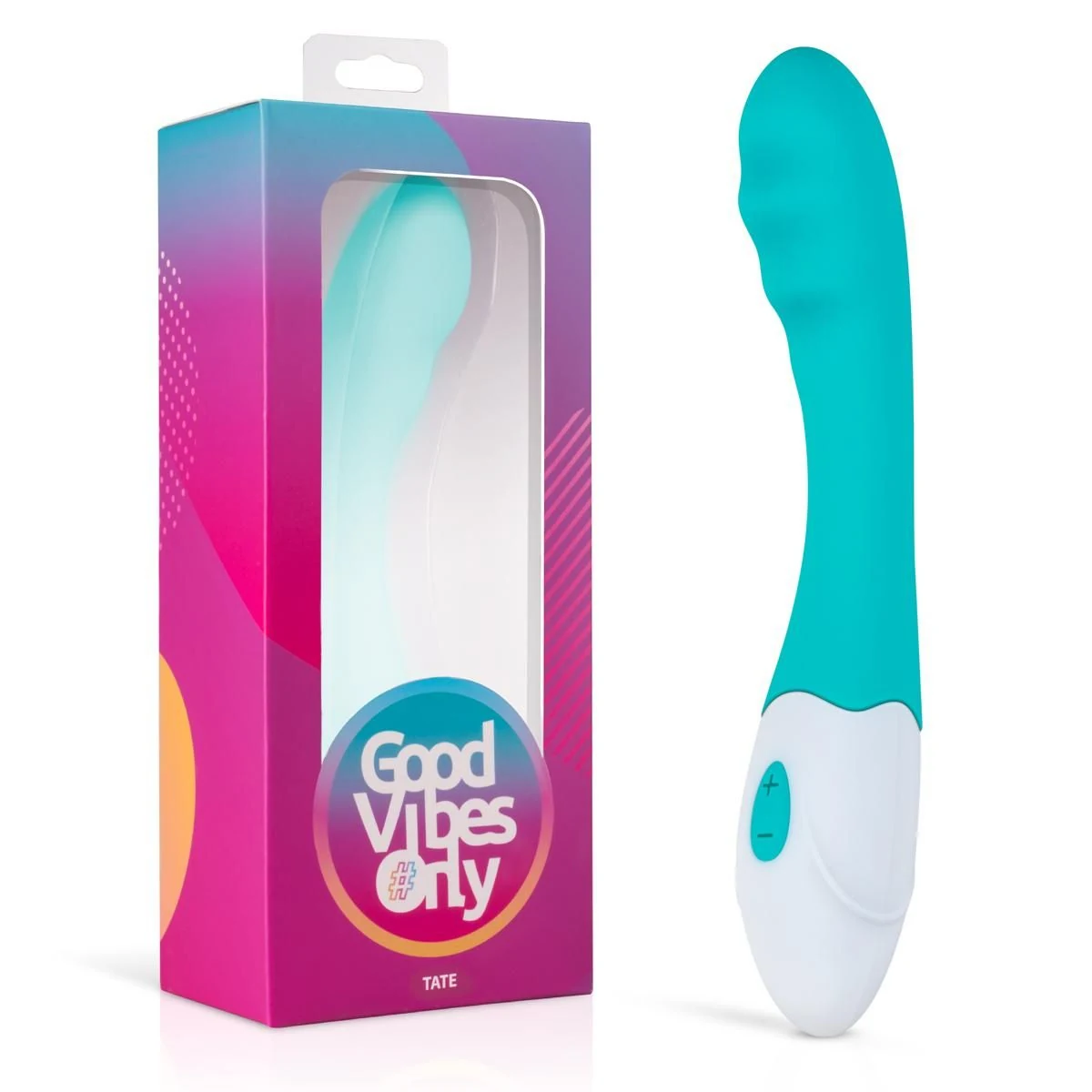 Tate G-Punkt-Vibrator von Good Vibes Only in Türkis-Grün mit gebogenem Design