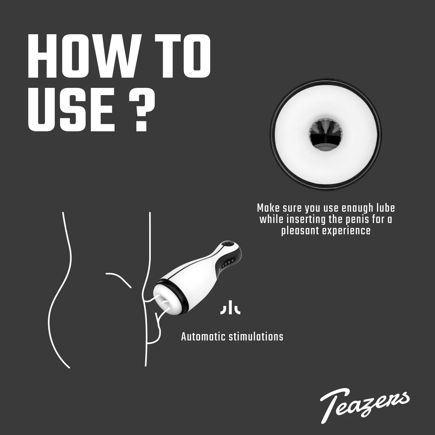 Teazers automatischer Masturbator mit USB-Ladekabel-Funktion