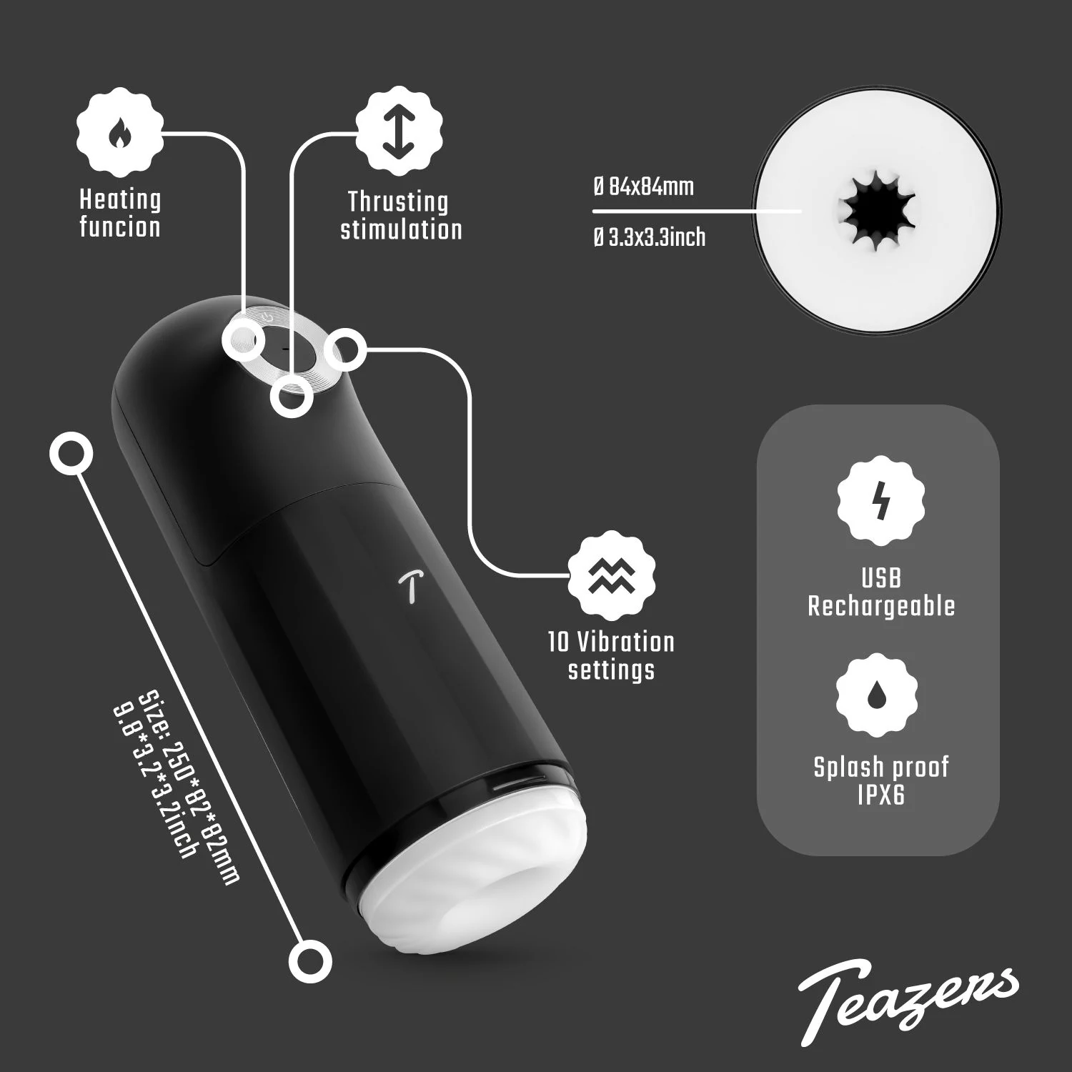 Teazers Automatischer Masturbator mit 10 Vibrationsmodi