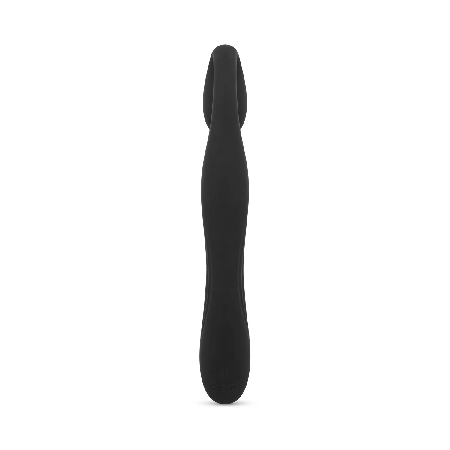 Biegsamer schwarzer Vibrator mit weicher Spitze für gezielte Stimulation