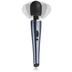Teazers Black Lightning Wand Vibrator in Schwarz mit großem rundem Kopf