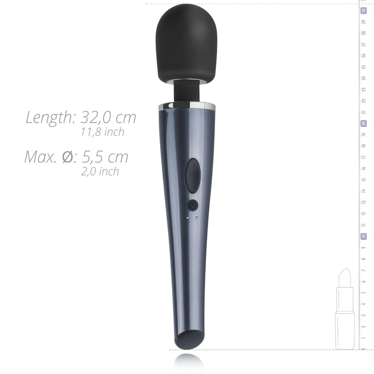 Teazers Wand Massagestab schwarz, geeignet für Wasserbasis-Gleitmittel