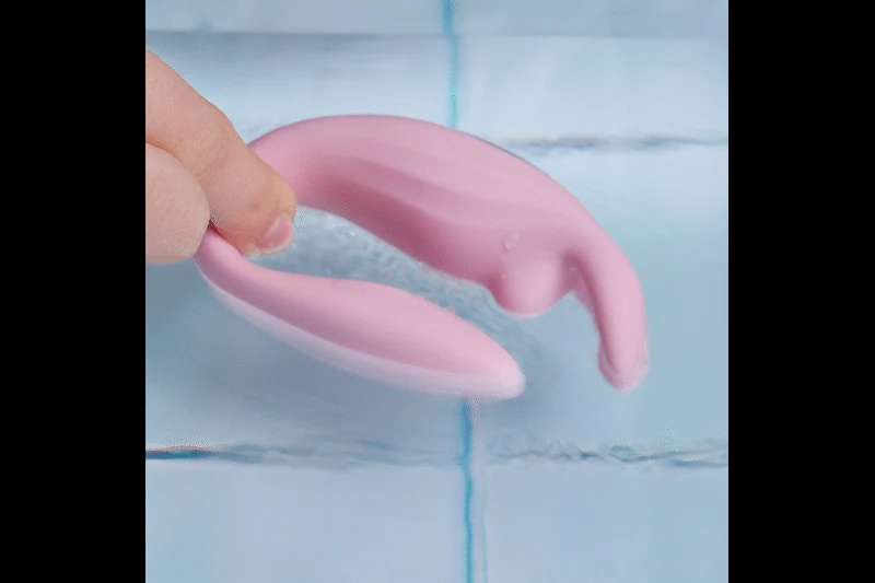 Rosa C-förmiger Paarvibrator mit Bunny-Ohren von Teazers