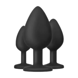 Teazers Buttplug Set Schwarz aus Silikon mit drei Analplugs in unterschiedlichen Größen