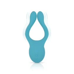 Teazers Dani Paarvibrator in Blau mit flexiblem Ring und zwei Stimulationsenden