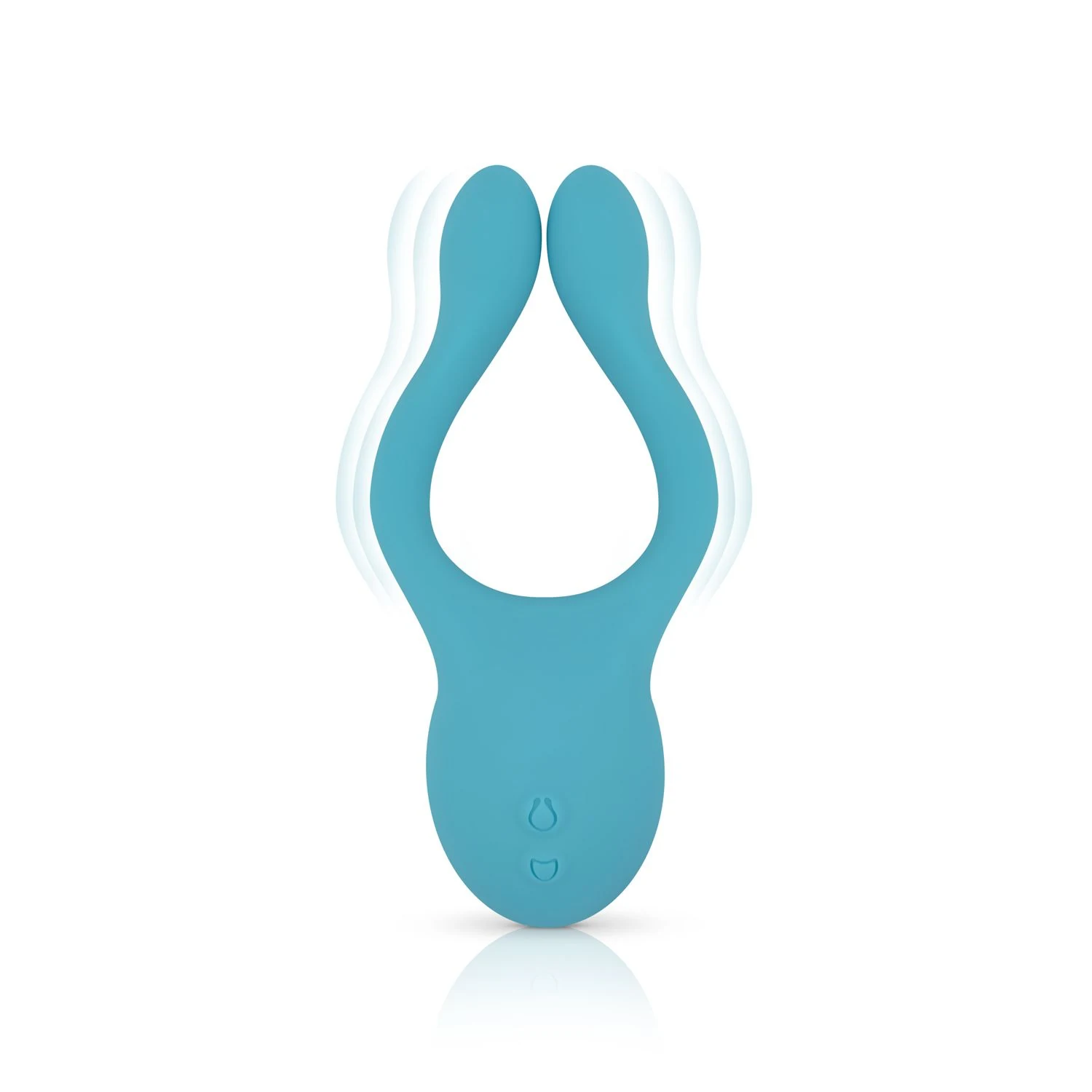 Teazers Dani Paarvibrator in Blau mit flexiblem Ring und zwei Stimulationsenden