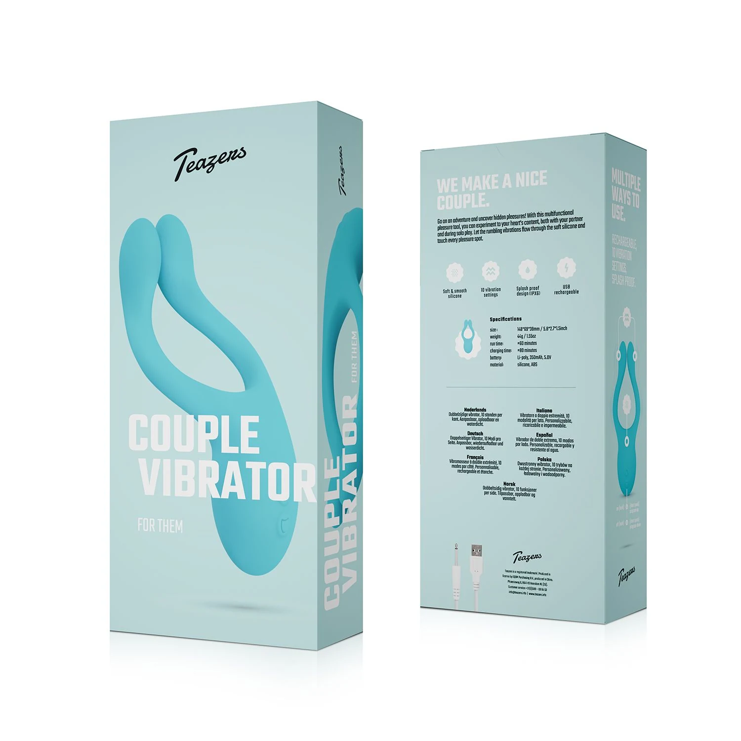 Teazers Dani Paarspielzeug für unisex Nutzung mit Ladekabel per USB