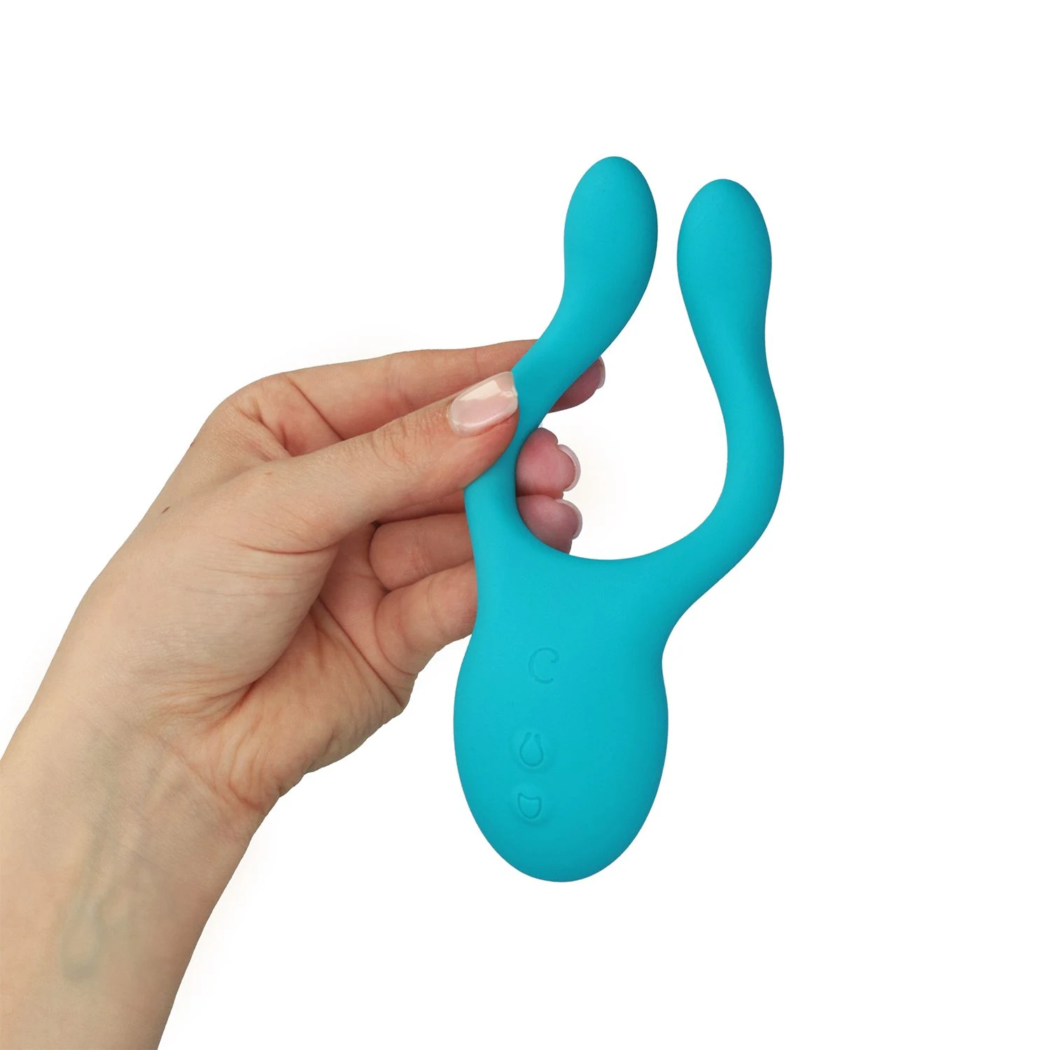 Blauer Teazers Dani Paarvibrator aus Silikon und ABS mit Druckknopf
