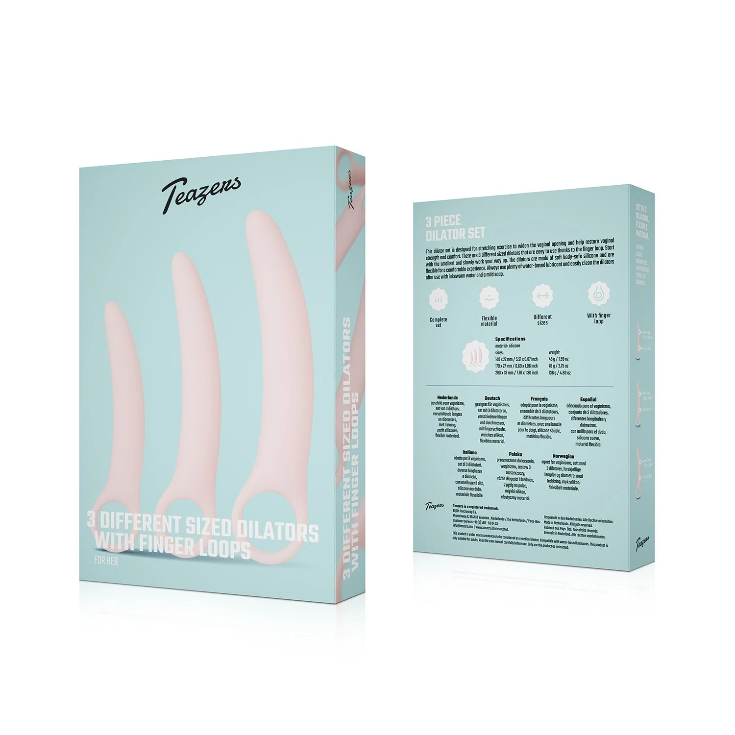 Teazers Dilatoren-Set 3-teilig Rosa für vaginale Stimulation