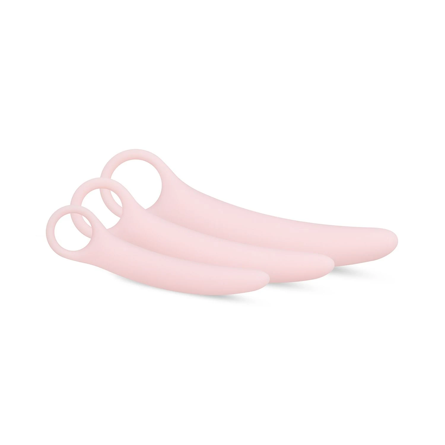 Teazers Dilatoren aus rosa Silikon mit Fingerschlaufen und flacher Basis