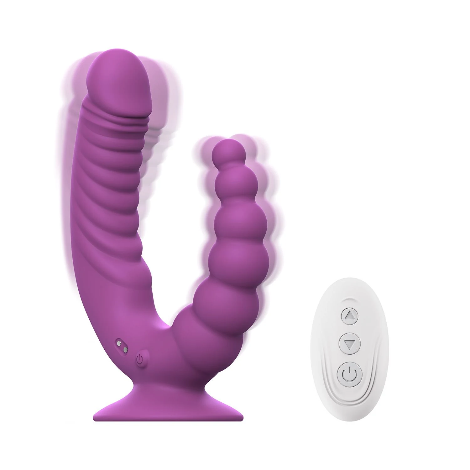 Teazers Doppelvibrator mit Saugnapf und Fernbedienung in Lila