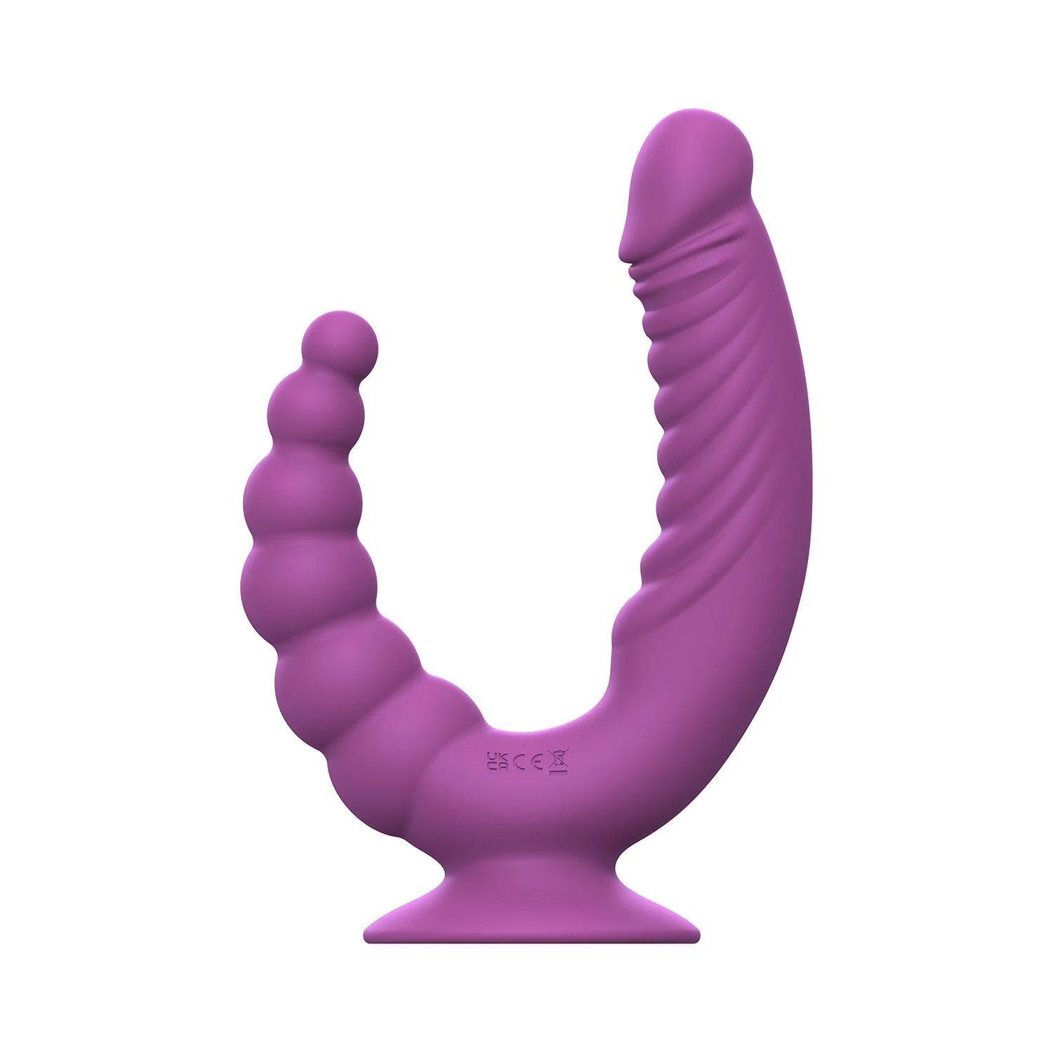 Teazers Doppelvibrator aus Silikon mit ergonomischer Form in Lila