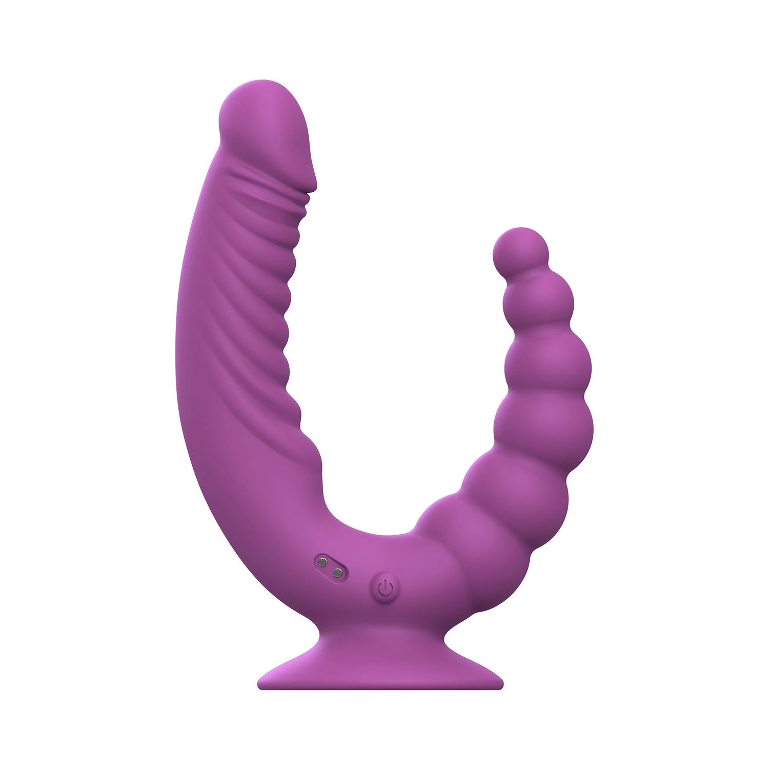 Doppelvibrator mit Saugnapf für freihändige Nutzung auf glatten Oberflächen