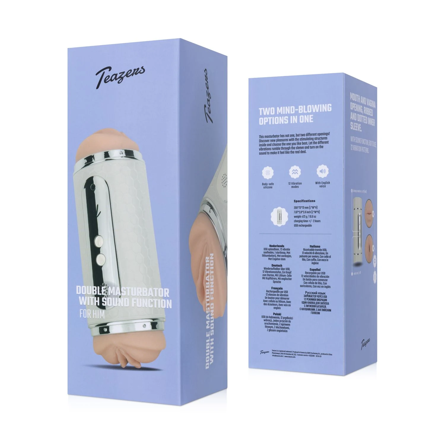 Teazers Masturbator für Penis-Stimulation mit beidseitigem Design