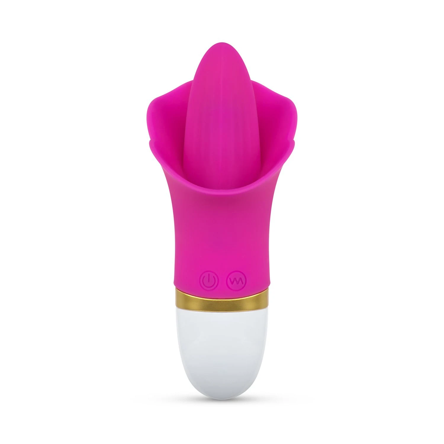 Rosa-weißer Klitoris Vibrator mit variierenden Vibrationen