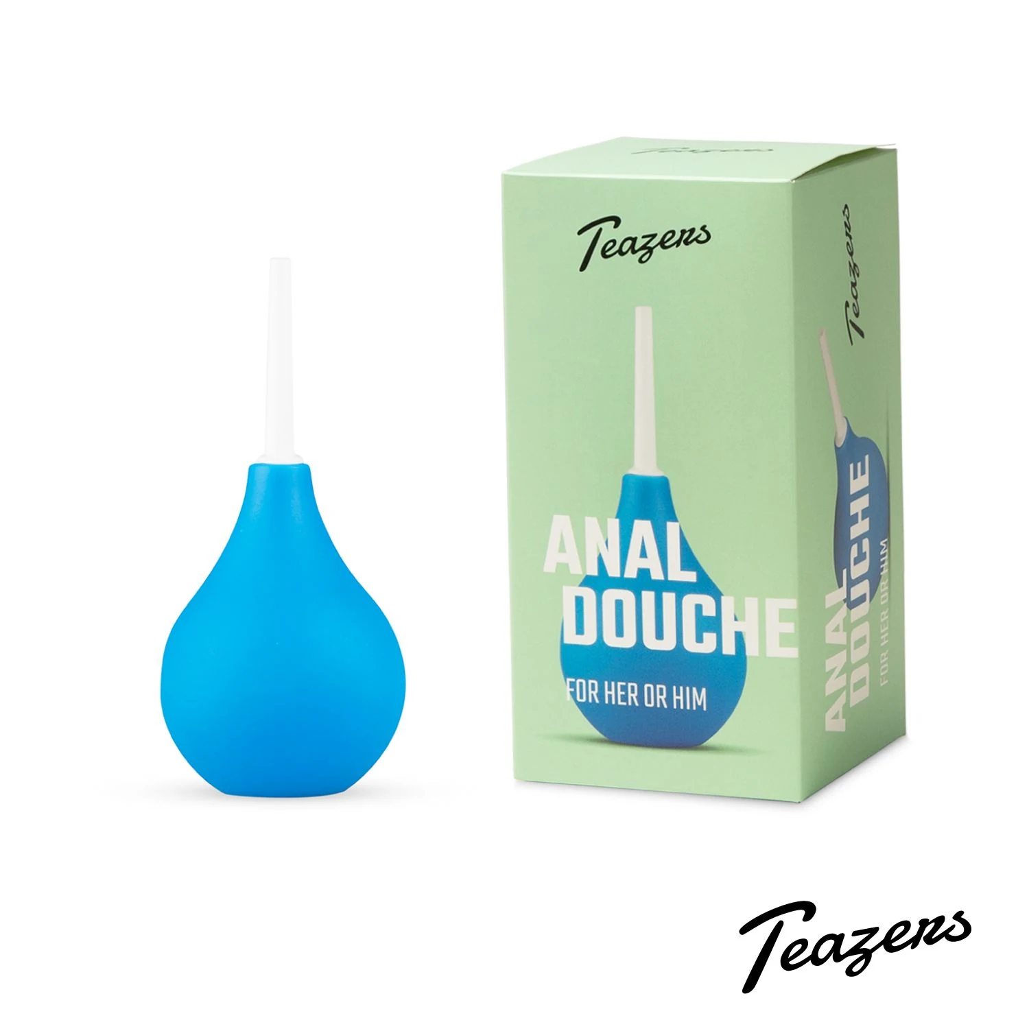 Blaue Teazers Intimdusche mit 90 ml Behälter und schlanker Spitze