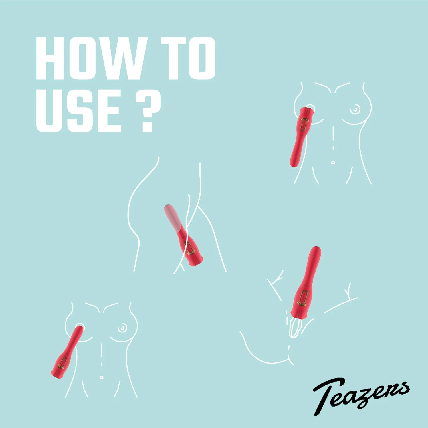 Klitorisstimulator mit Vibrator von Teazers mit 10 Vibrations- und 10 Leckmustern