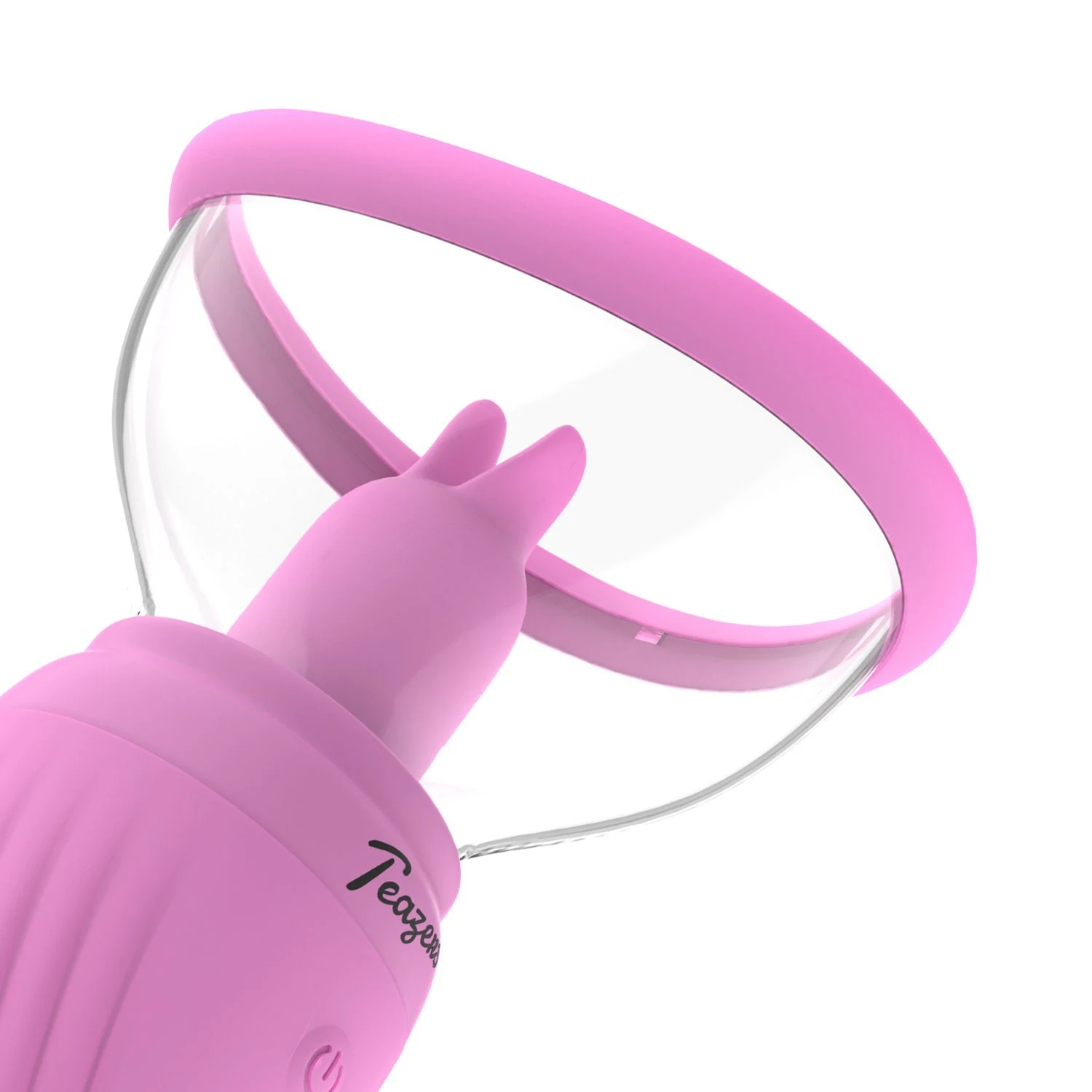 Teazers TEA062 Klitorisvibrator mit Saugnapf in Rosa und Durchsichtig