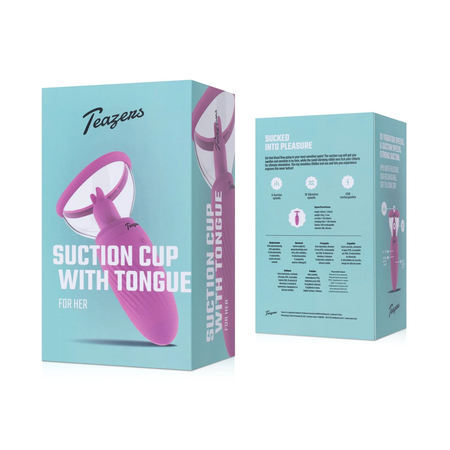 Teazers Saugnapf mit Klitorisvibrator für Saug- und Vibrationsstimulation