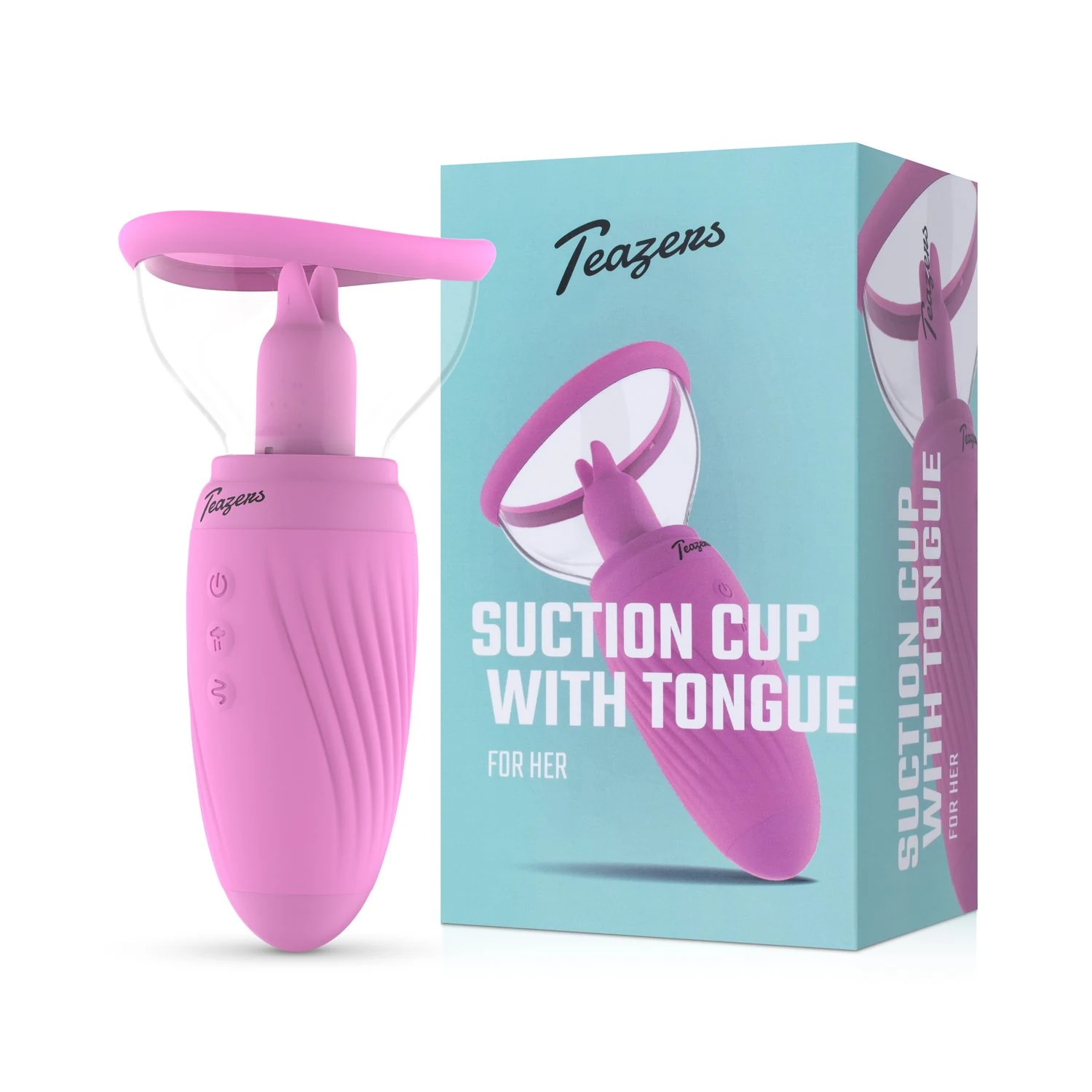 Klitorisvibrator mit Saugnapf von Teazers mit Druckknopf-Bedienung und Saugfunktion
