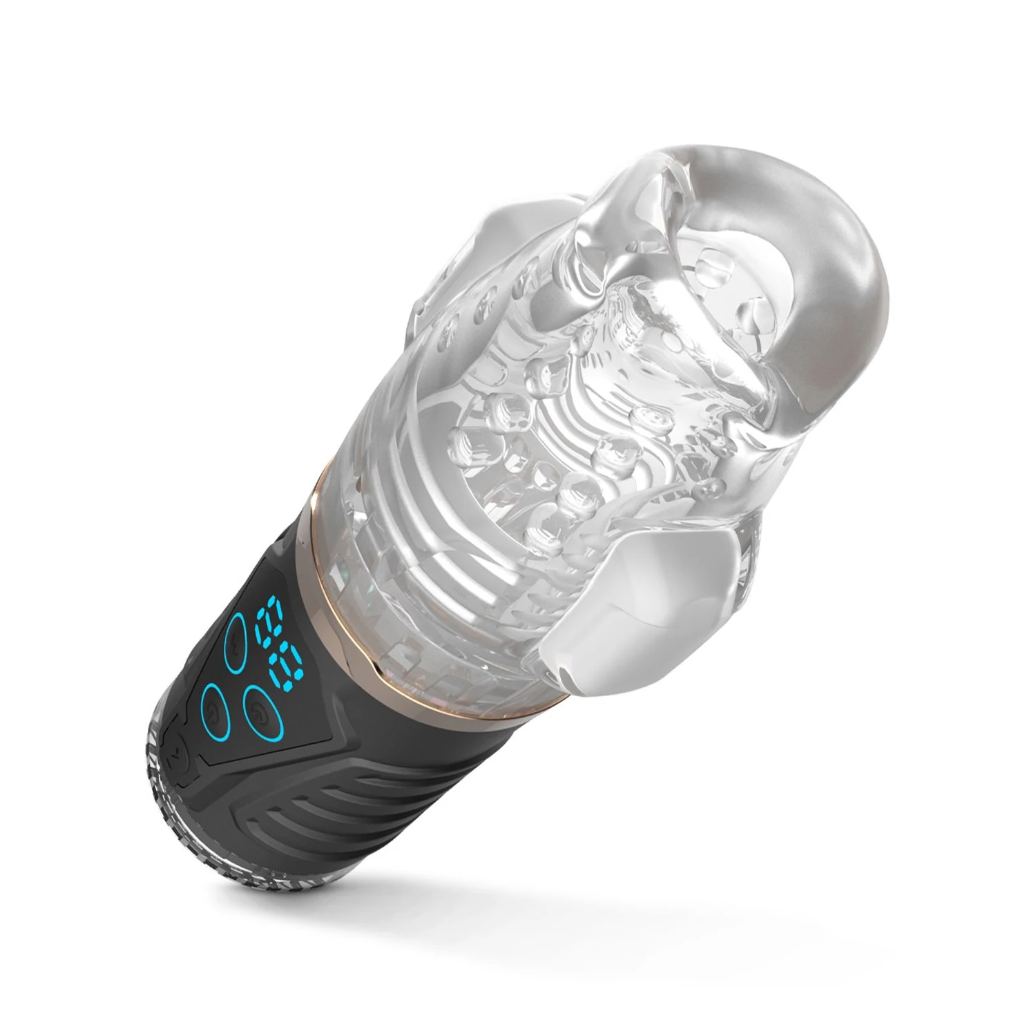 Teazers Masturbator mit starker Saugkraft, Vibration und transparenter Optik