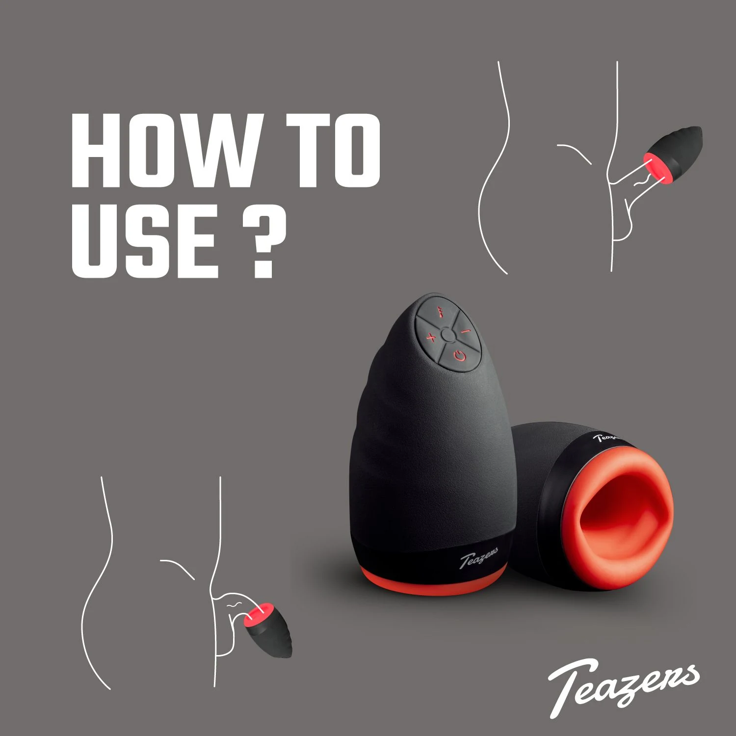 Wiederaufladbarer Masturbator von Teazers mit USB-Ladekabel