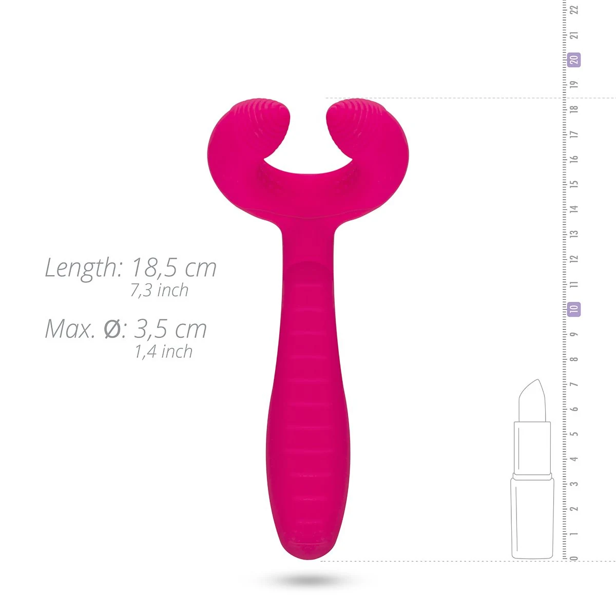 Unisex Paarvibrator mit geripptem Schaft und runder Ringform