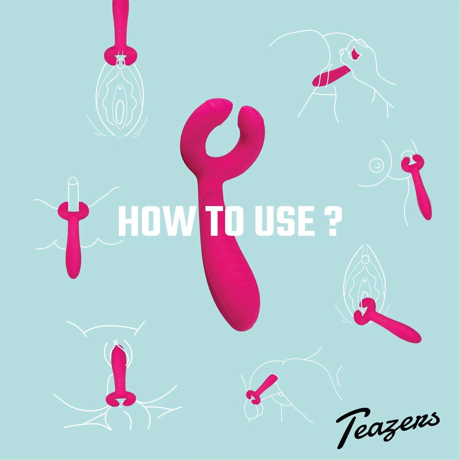 Teazers Vibrator für Paare mit zwei getrennt steuerbaren Motoren