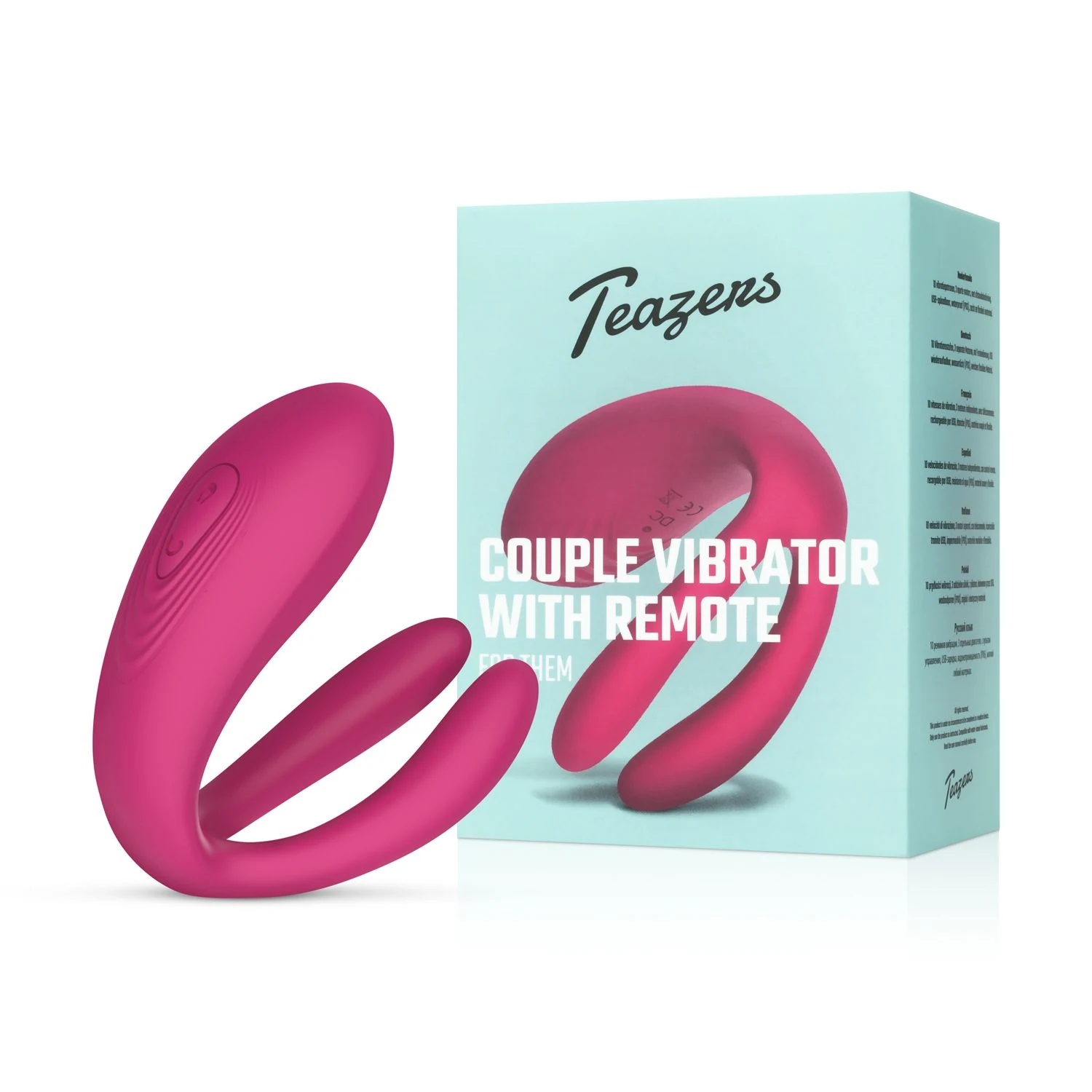 Rosa Paarvibrator mit kabelloser Fernbedienung von Teazers