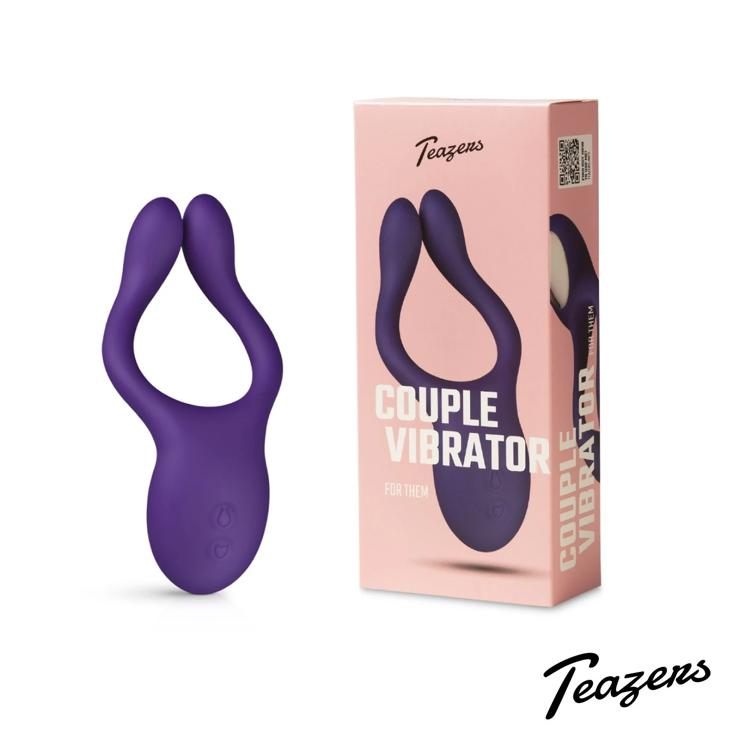 Lila Paarvibrator von Teazers mit flexiblem Ring und zwei Enden zur punktgenauen Stimulation