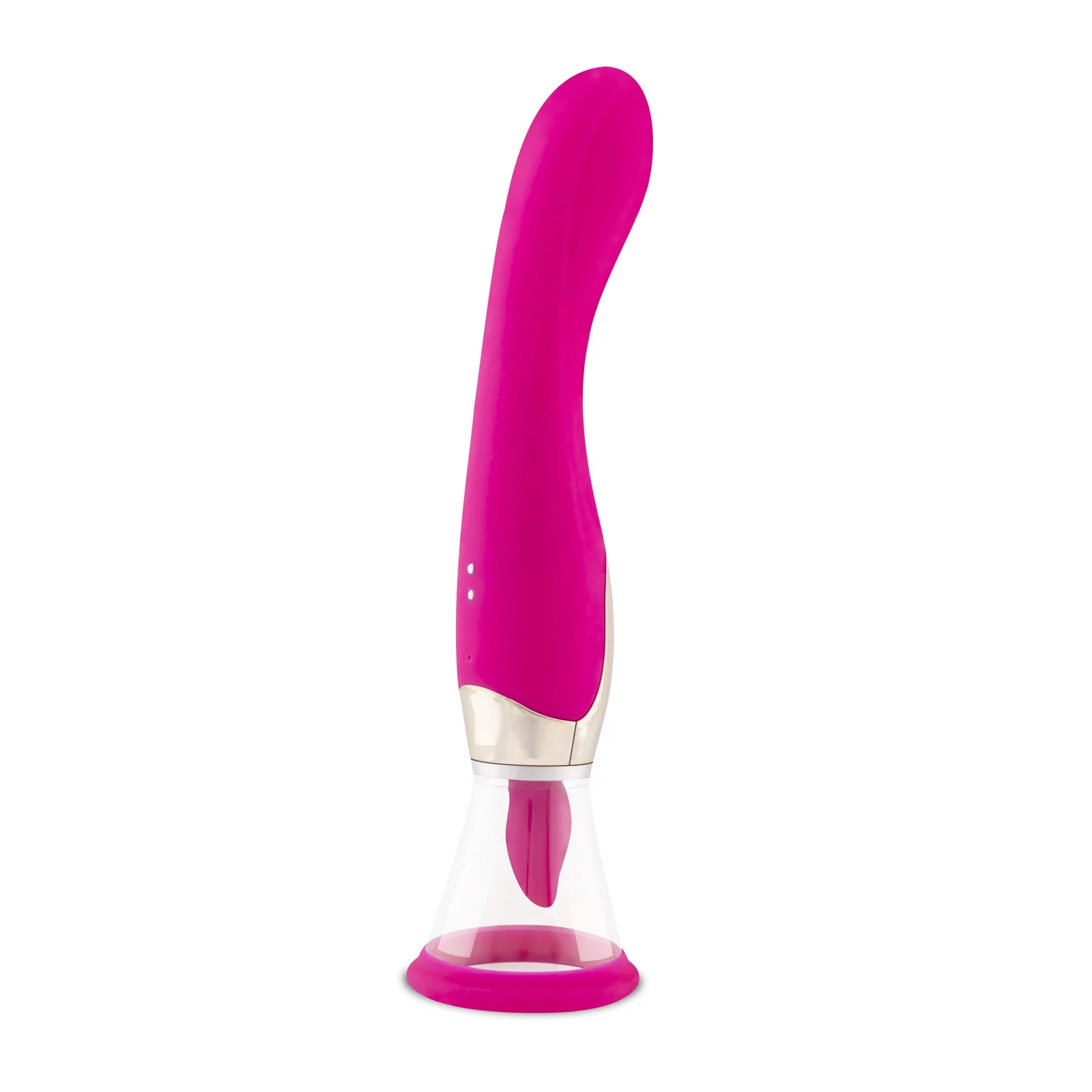 Teazers Pleasure Pump G-Punkt Vibrator in Rosa mit Vakuumpumpe und Aufsatz