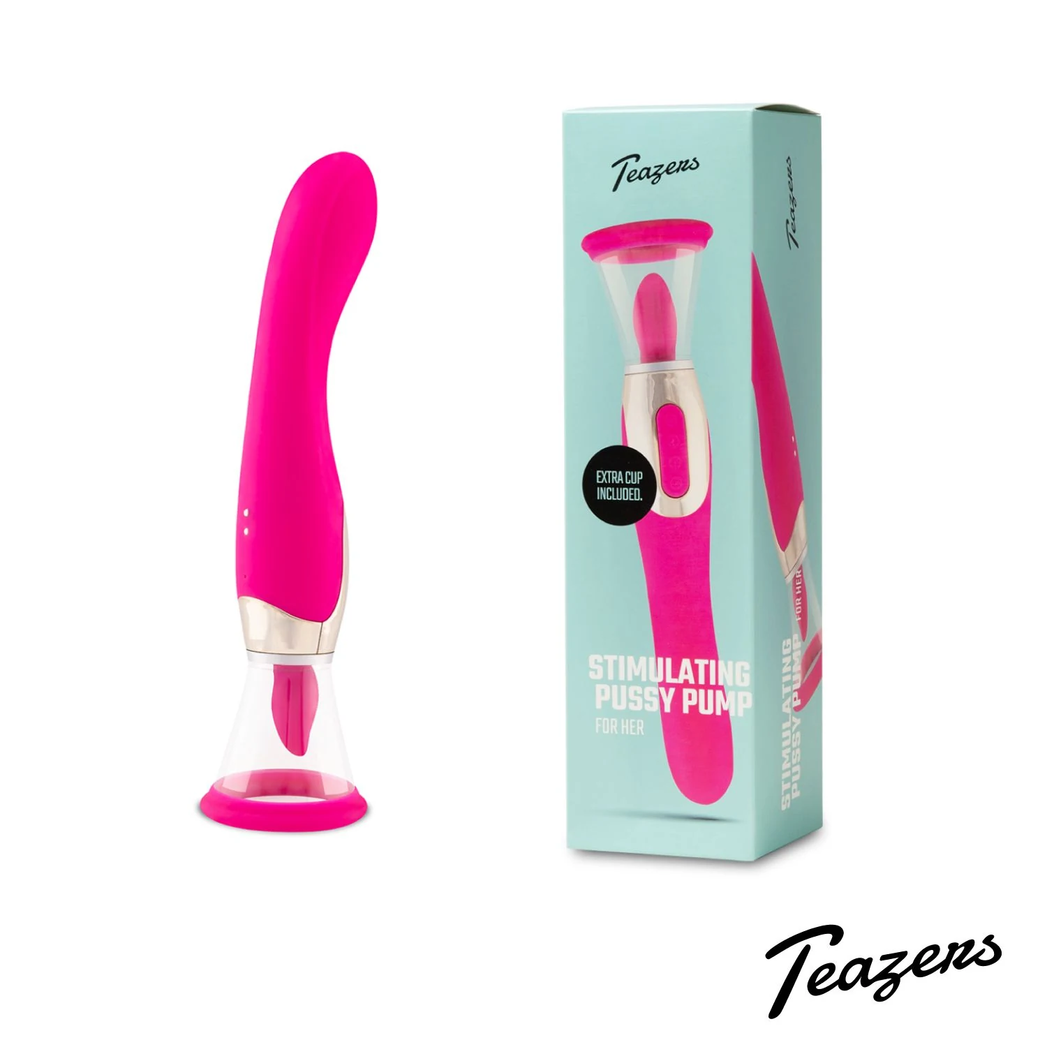 Rosa Pleasure Pump G-Punkt Vibrator von Teazers mit stimulierender Zunge