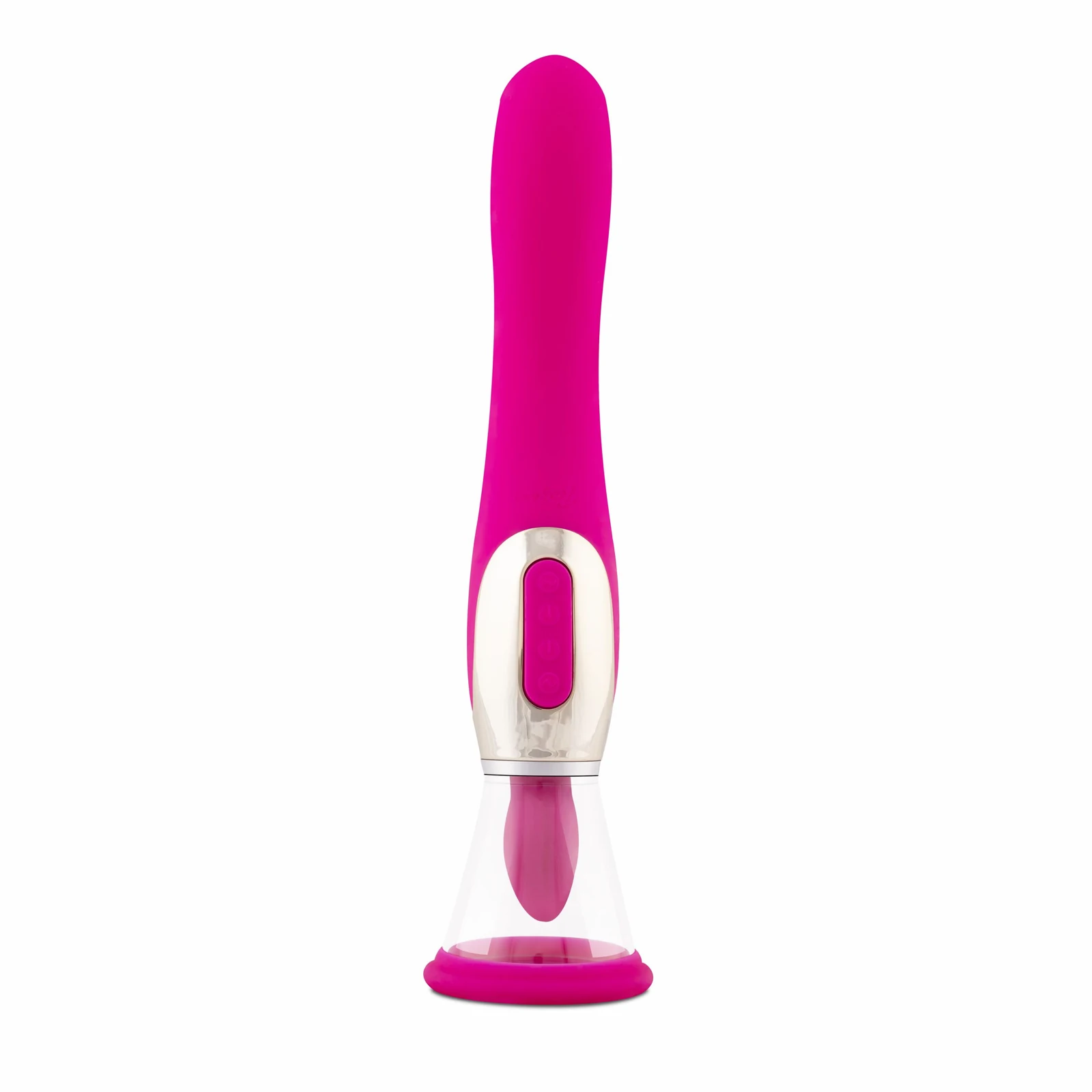 Pleasure Pump G-Punkt Vibrator Pink mit gerippter Form und Druckknopf-Bedienung