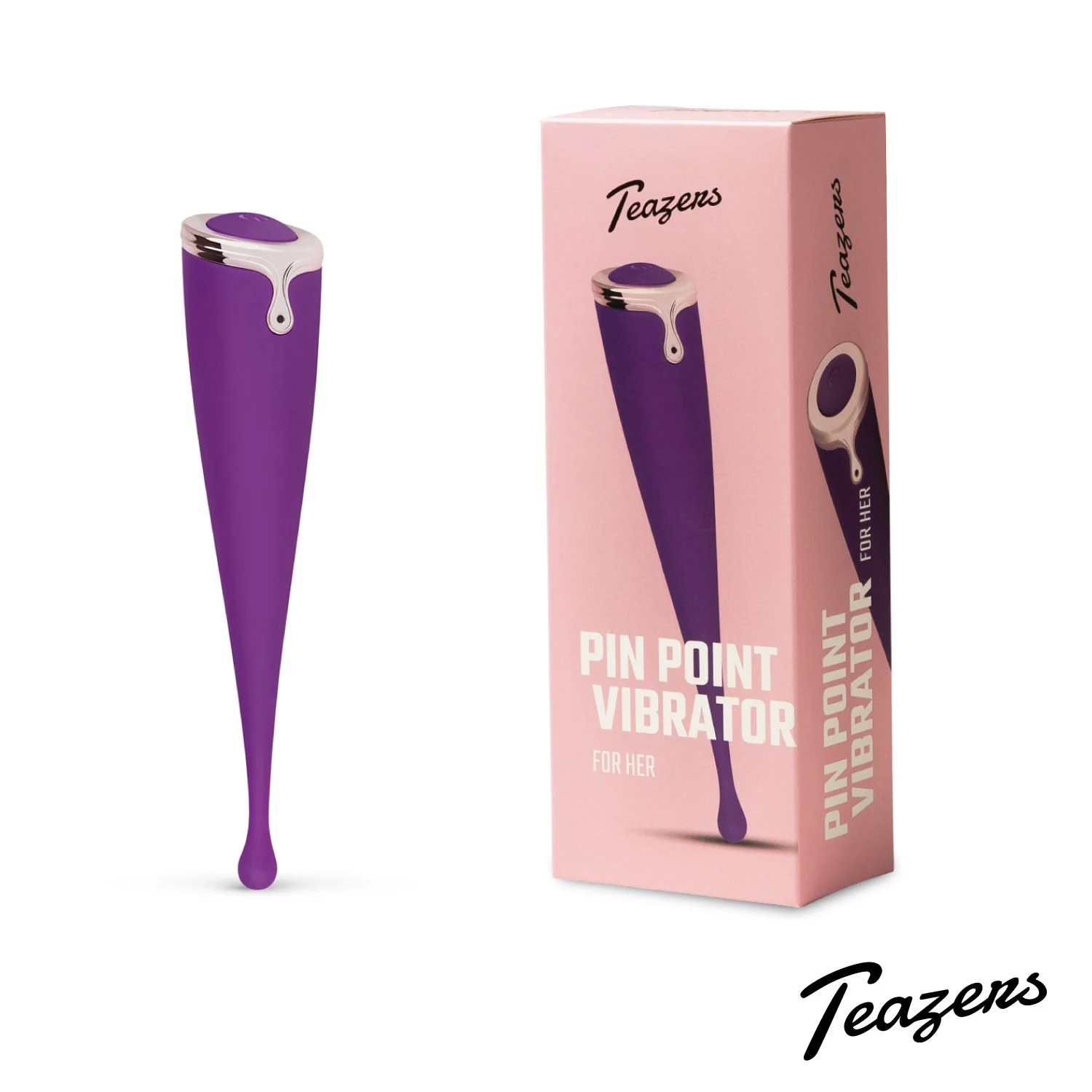 Lila Pointer Vibe von Teazers mit weichem Silikon und Druckknopf