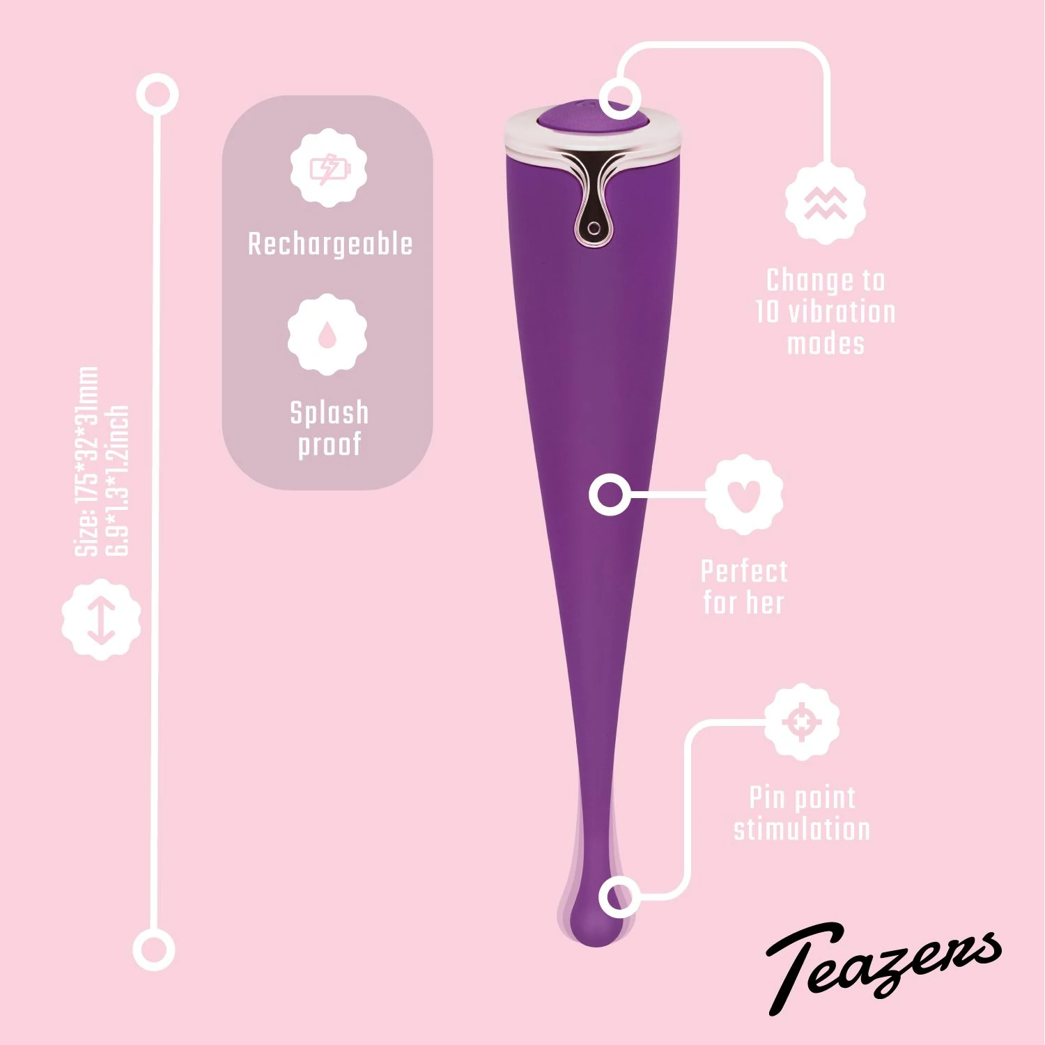 Unisex Vibrator in Lila mit normaler Lautstärke und USB-Power