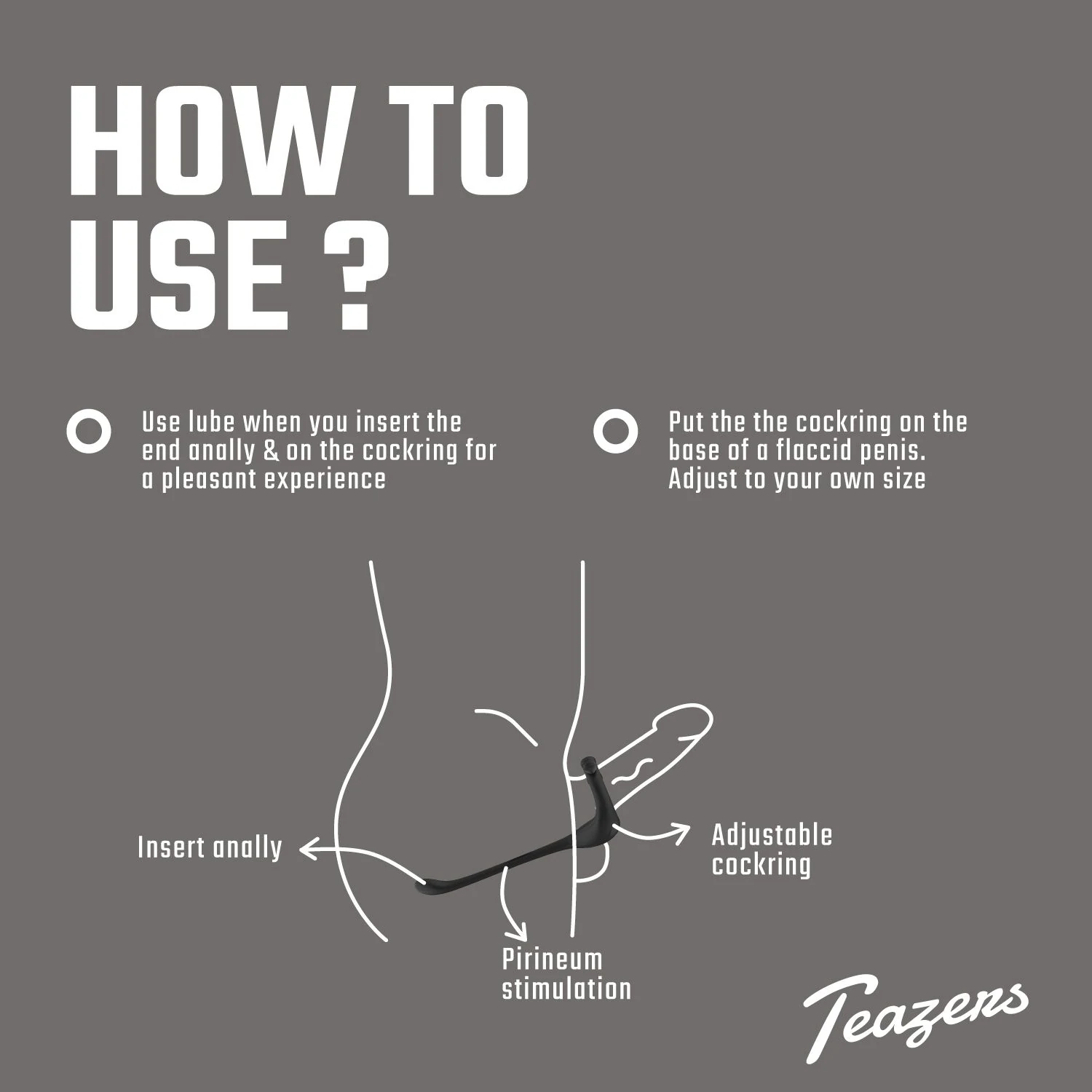 Teazers Anal Vibrator in Schwarz mit 10 Vibrationsmodi für variable Stimulation