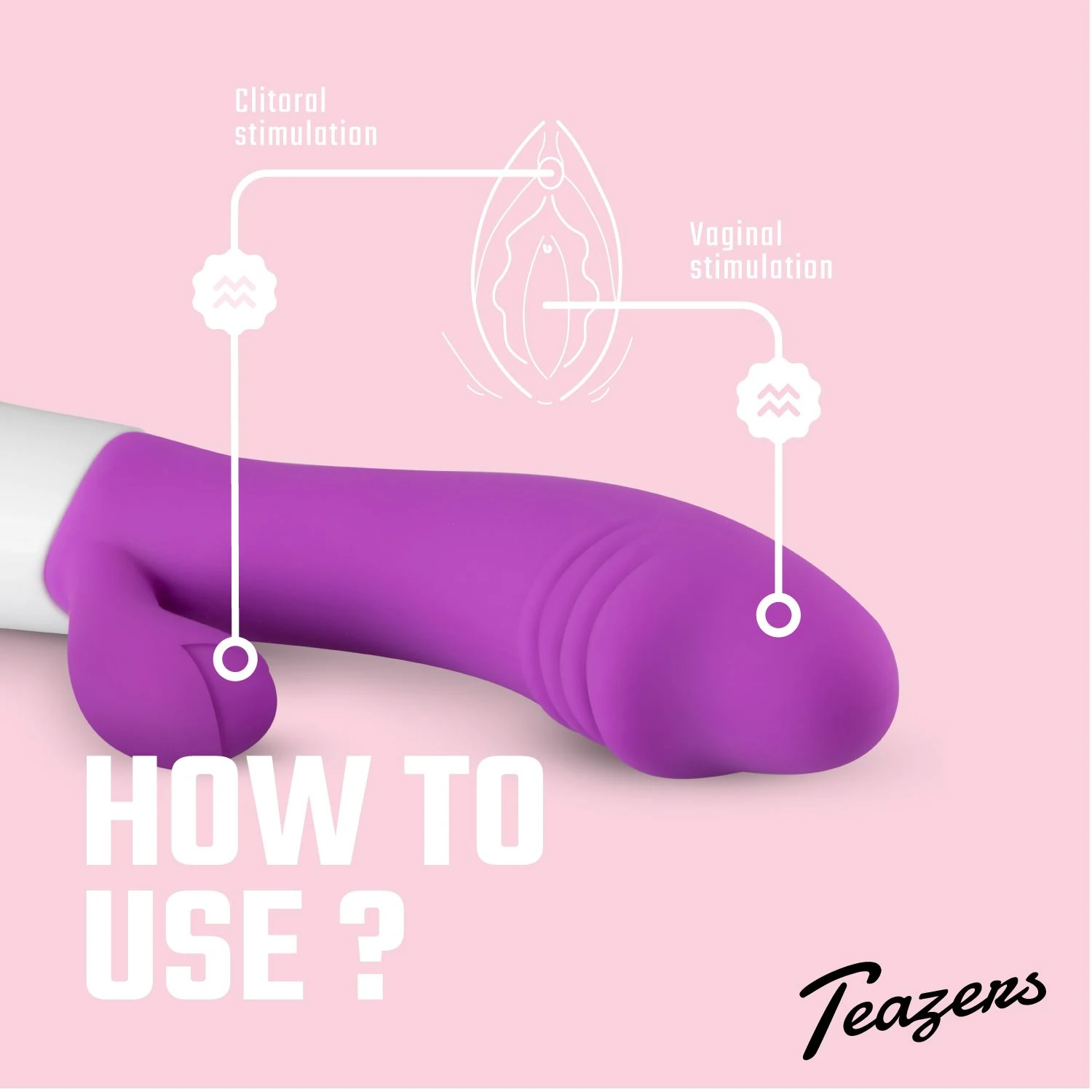 Teazers Rabbit Vibrator Lila für variierende Vibrationen