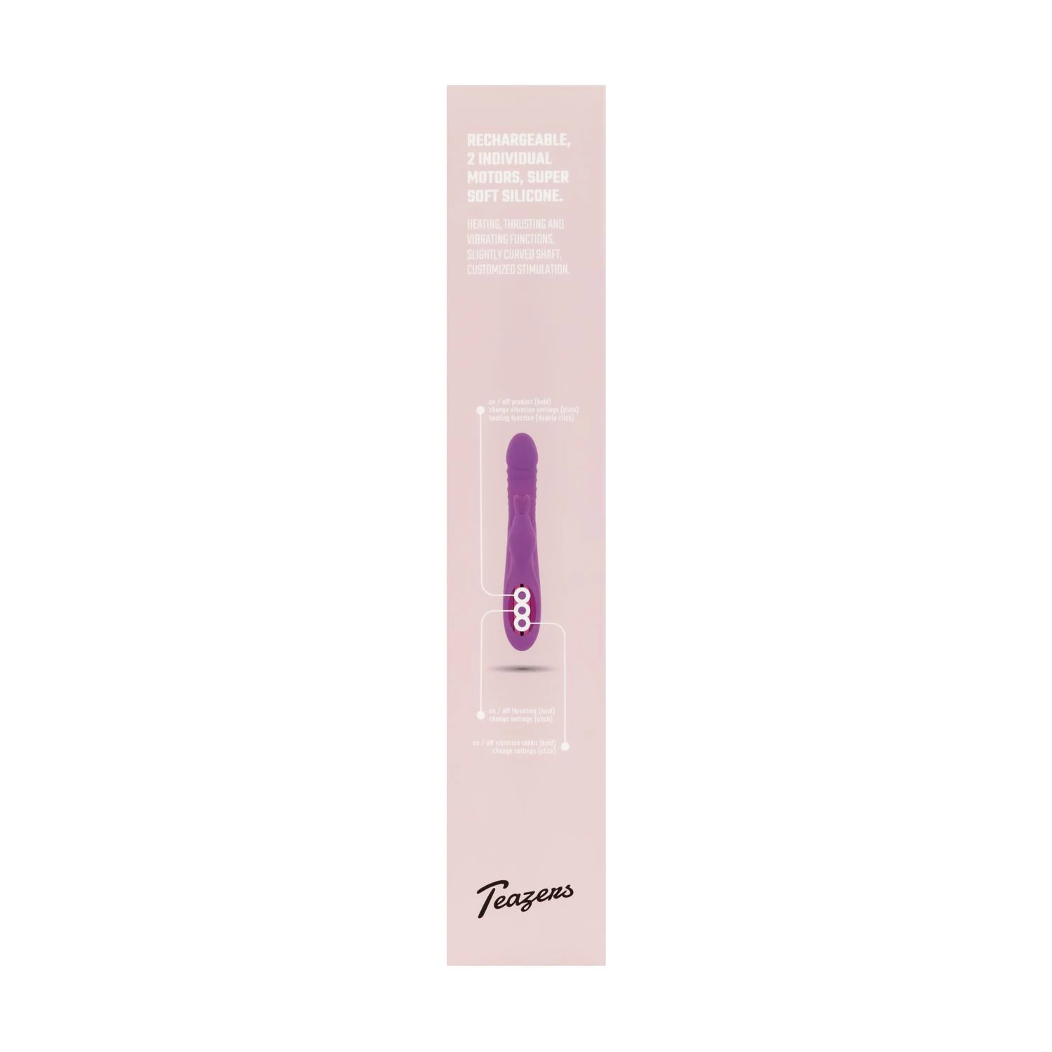 Lila Teazers Vibrator mit 245 mm Länge und 130 mm Einführtiefe