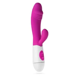 Teazers Rabbit Vibrator in Rosa aus Silikon mit Schaft und Hasenarm