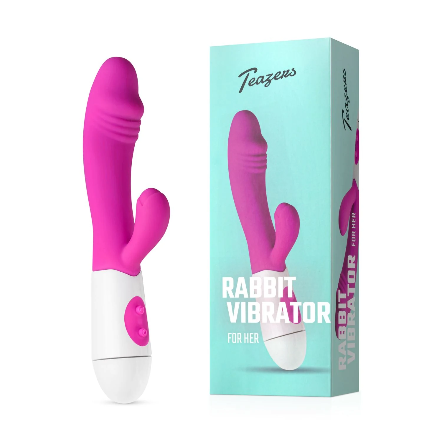 Rosa Rabbit Vibrator von Teazers mit semi-realistischem Design