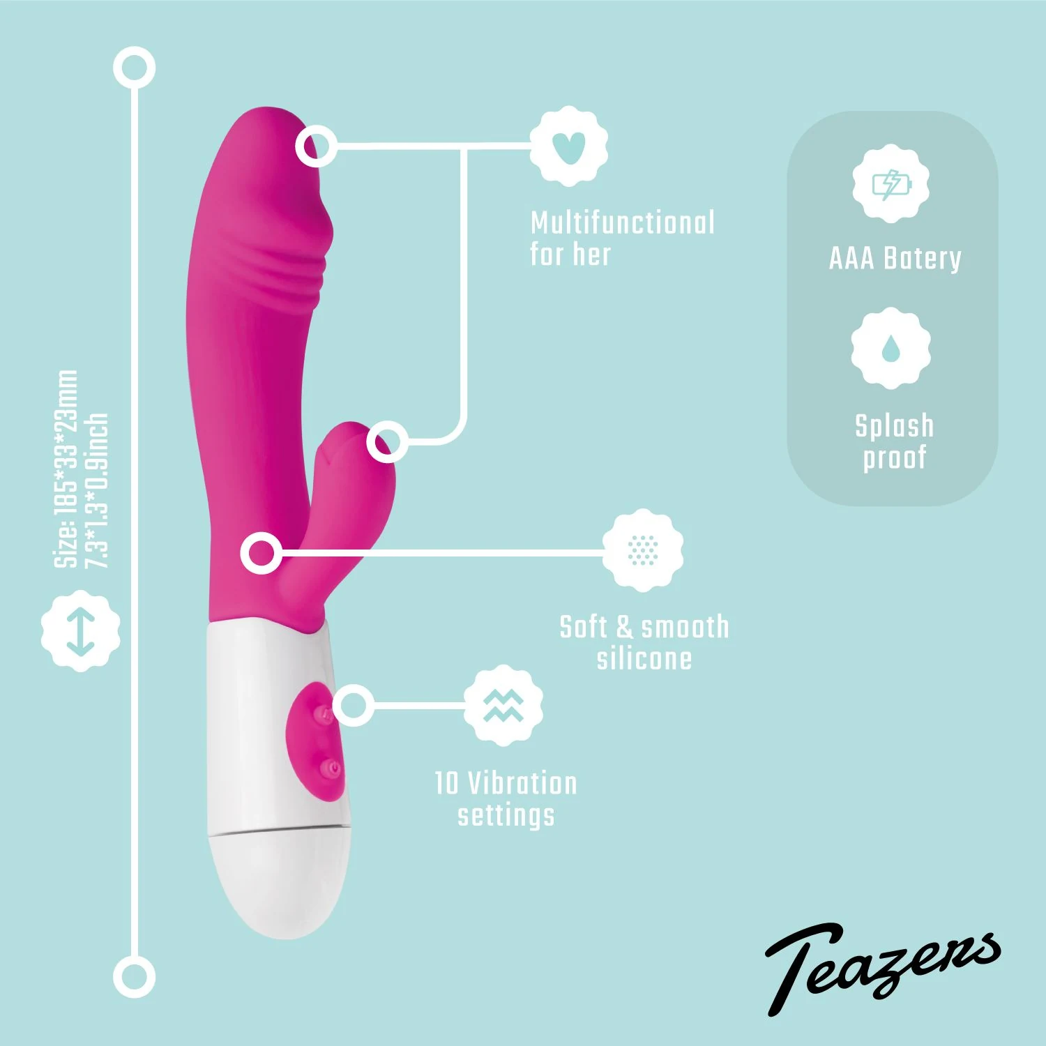 Rabbit Vibrator in Rosa für G-Punkt-, Klitoris- und Vaginalstimulation