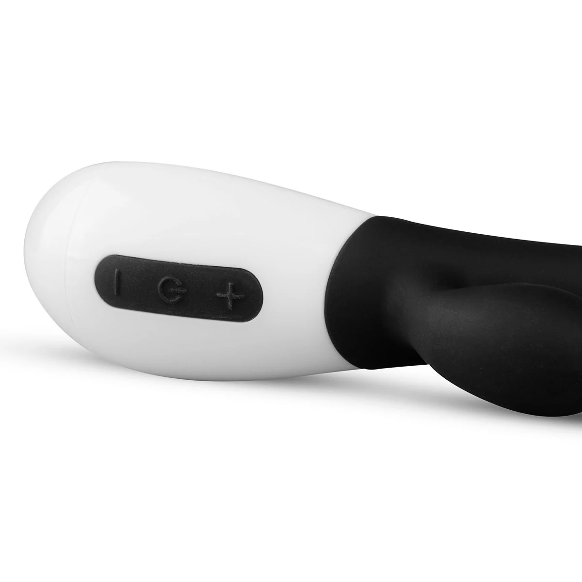 Schwarzer Silikon Vibrator mit Druckknopf-Bedienung