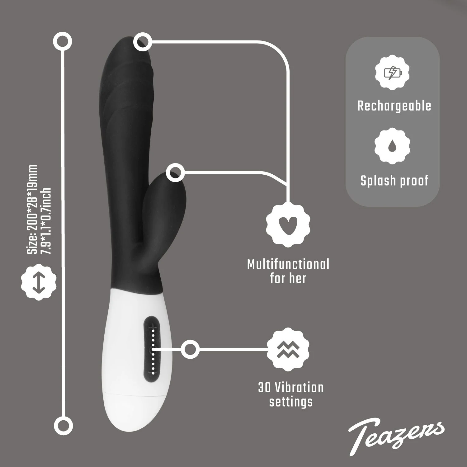 Biegsamer Rabbit Vibrator für doppelte Stimulation