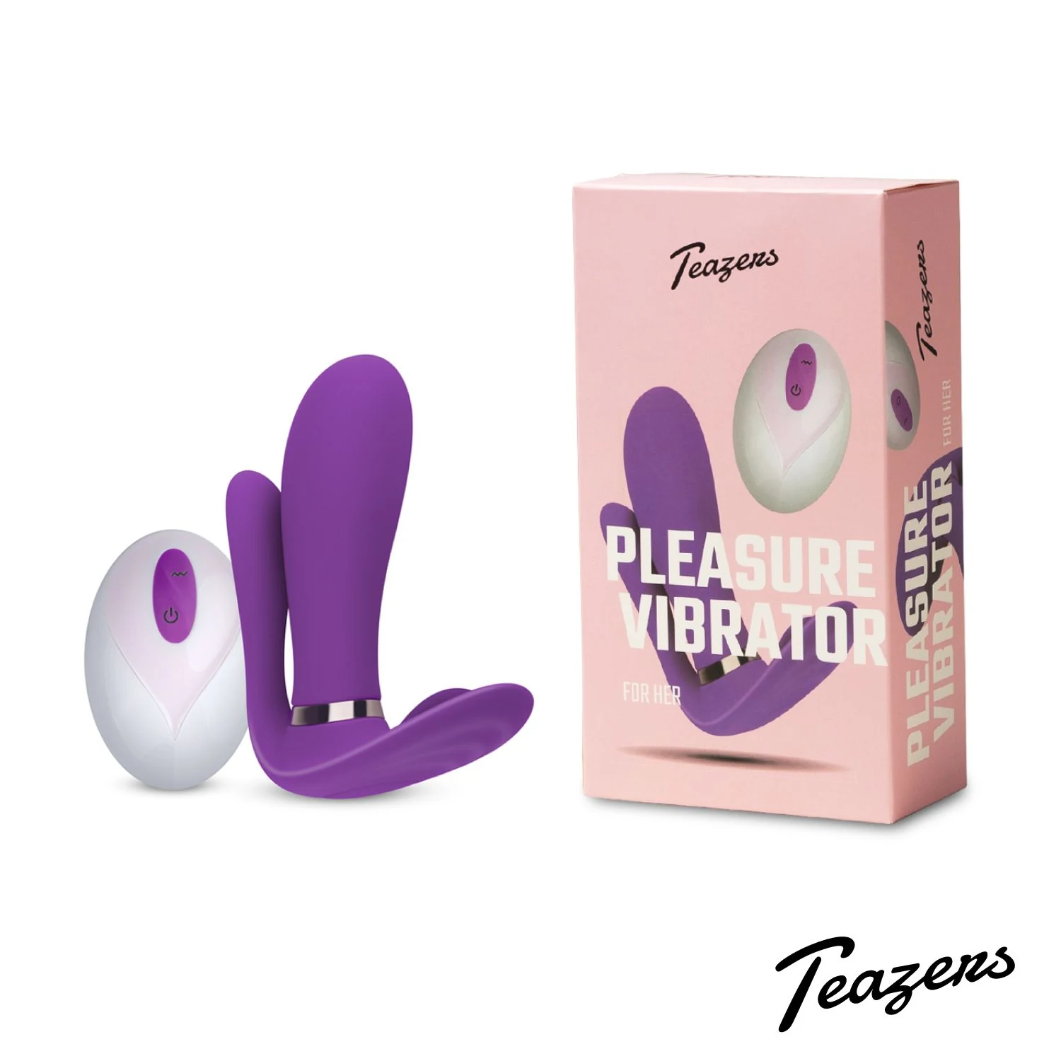 Lila Teazers Vibrator mit Form für G-Punkt, Klitoris und Anus