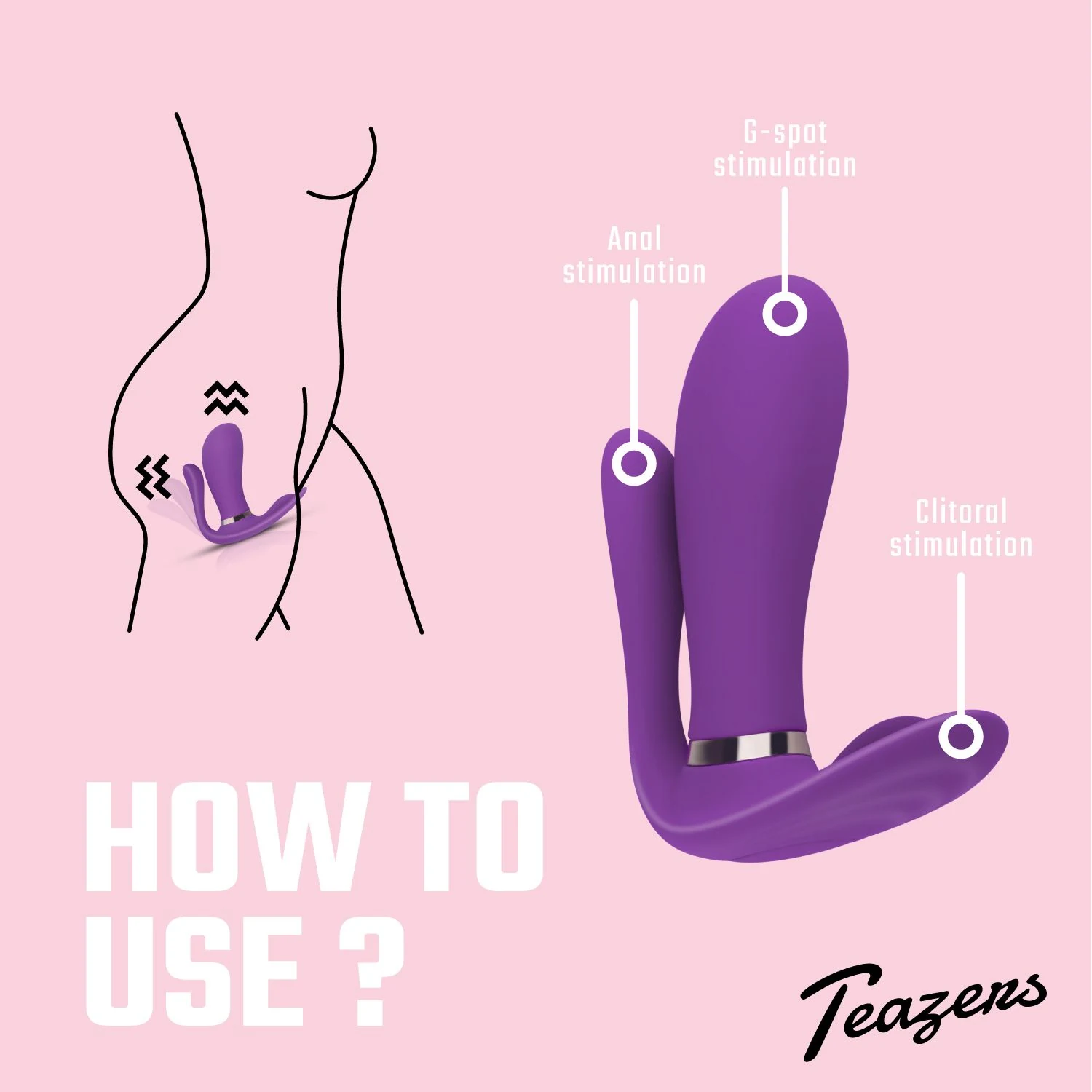 Remote Pleaser Vibrator Lila mit flacher Basis und 110 mm Länge